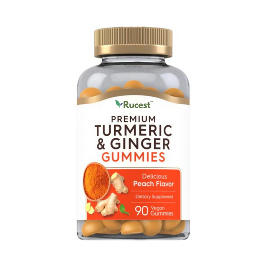 Turmeric & Ginger (Delicious Peach), 90 Vegan Gummies