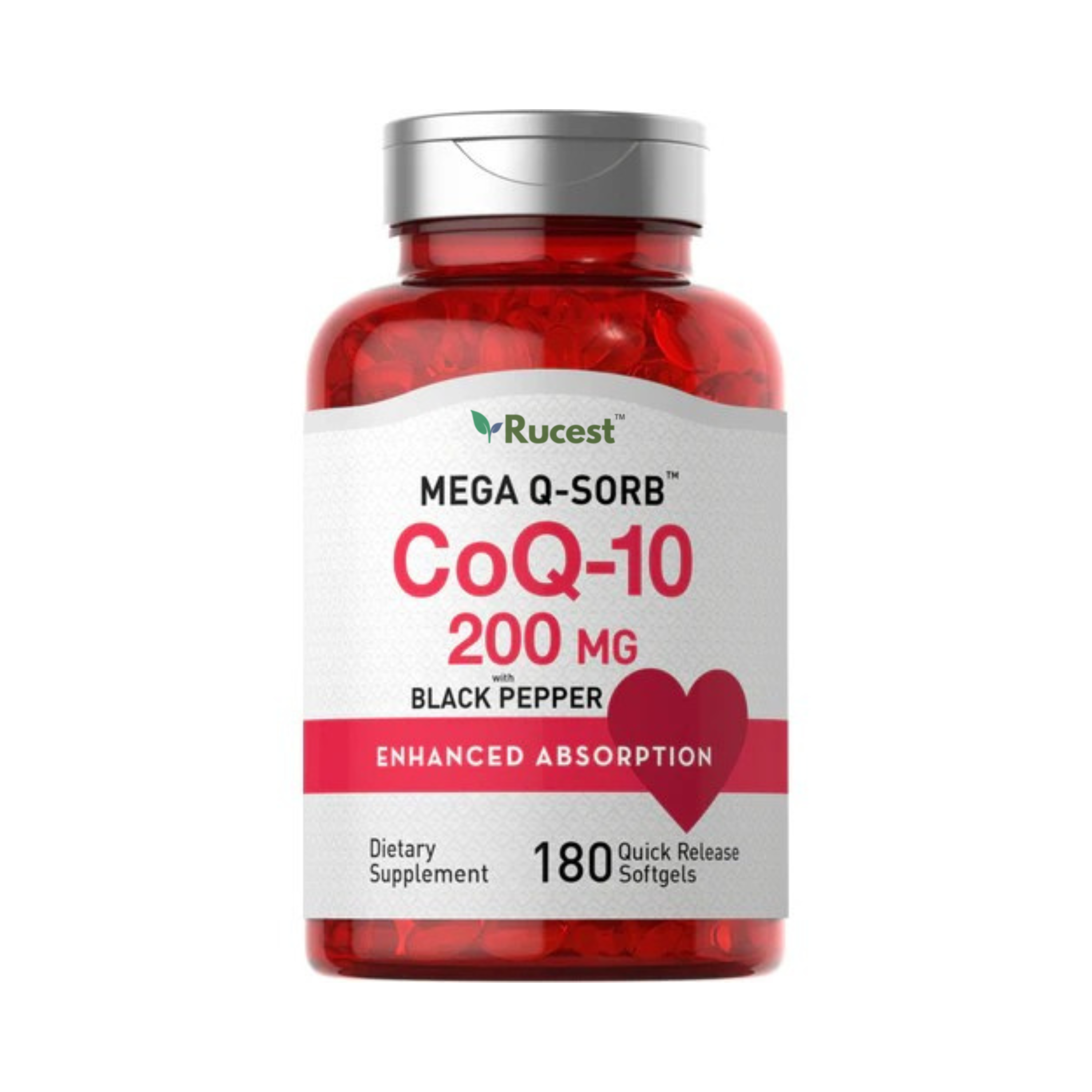 Rucest™CoQ10, 200 mg, 180 Quick Release Softgels