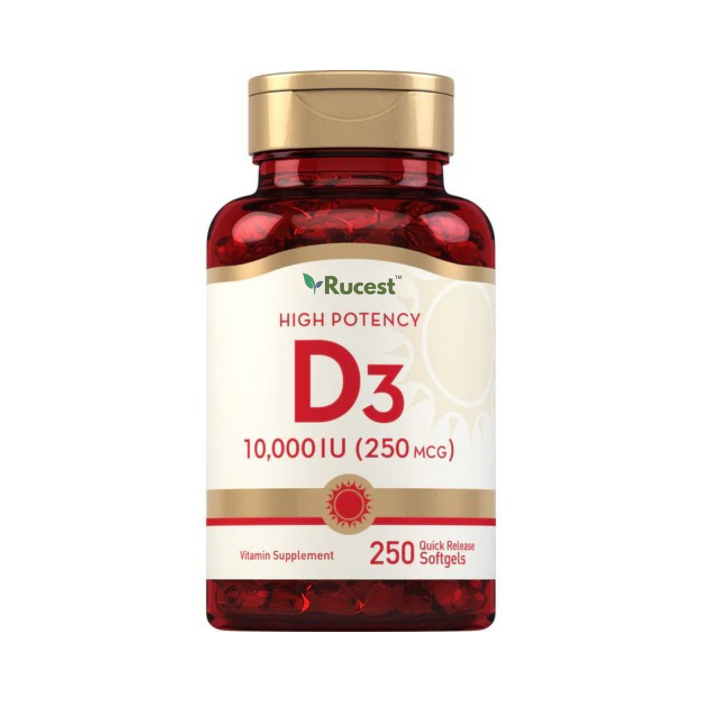 High Potency Vitamin D3, 10,000 IU, 250 Quick Release Softgels
