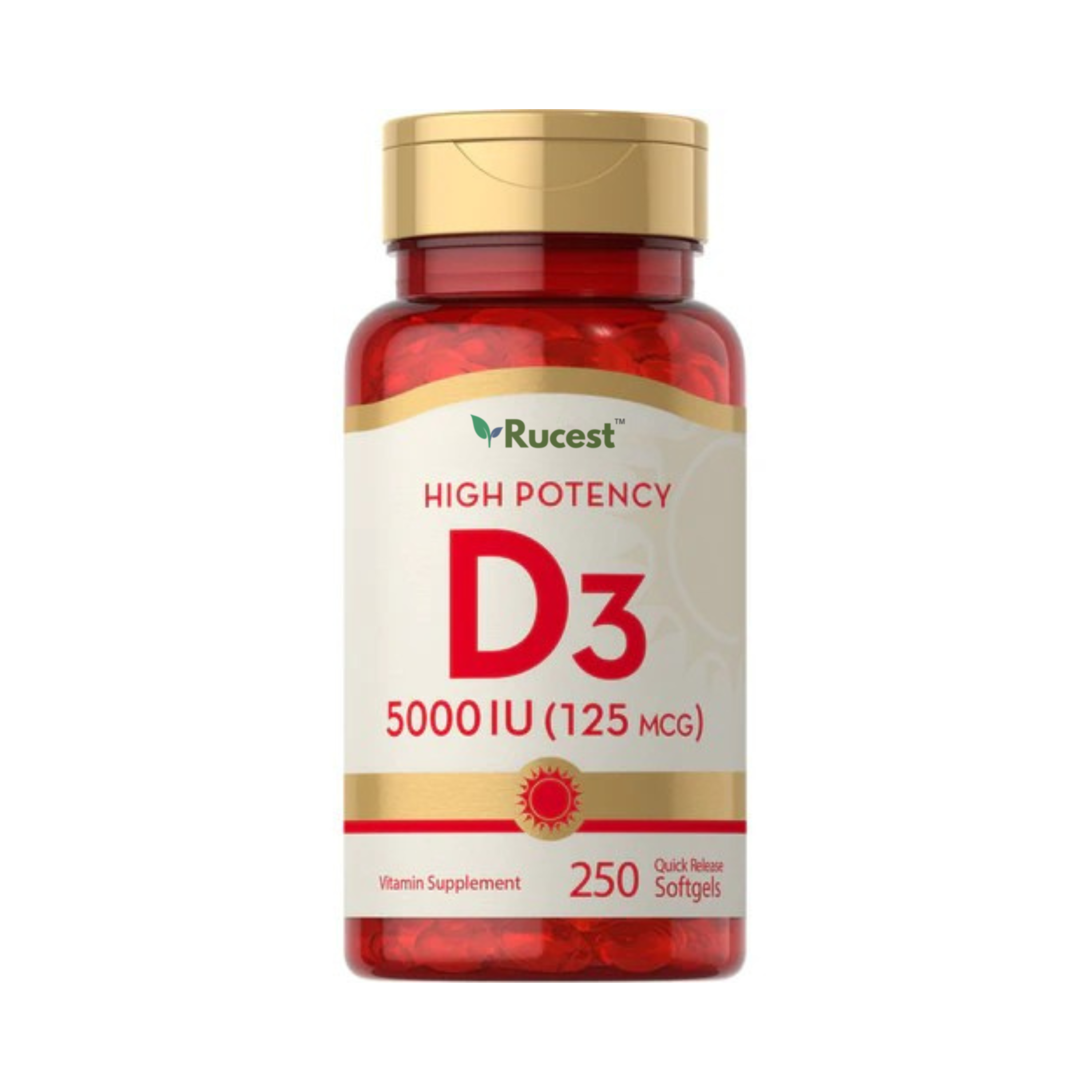Rucest™High Potency Vitamin D3, 5000 IU, 250 Quick Release Softgels