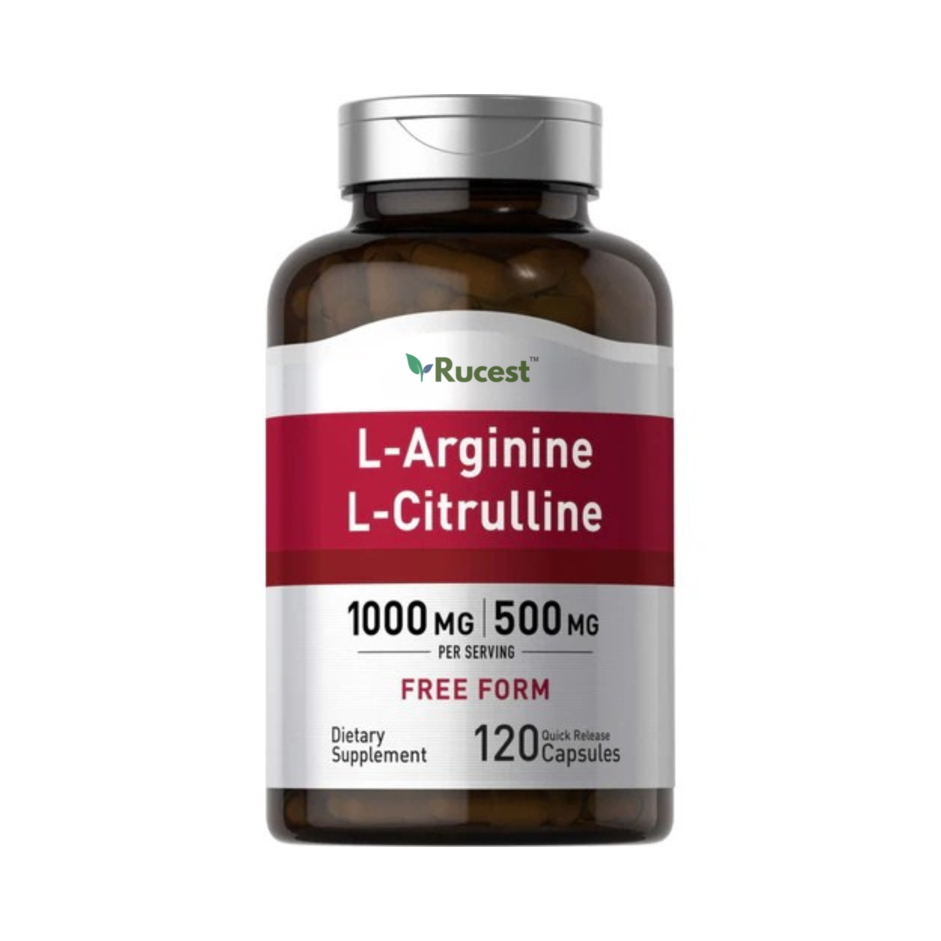 Rucest™L-Arginine 1000 mg  & Citrulline 500 mg, 1000/500 mg, 120 Quick Release Capsules