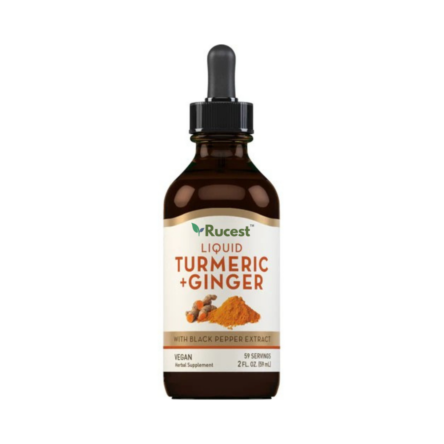 Liquid Turmeric Plus Ginger, 2 fl oz (59 mL) Dropper Bottle