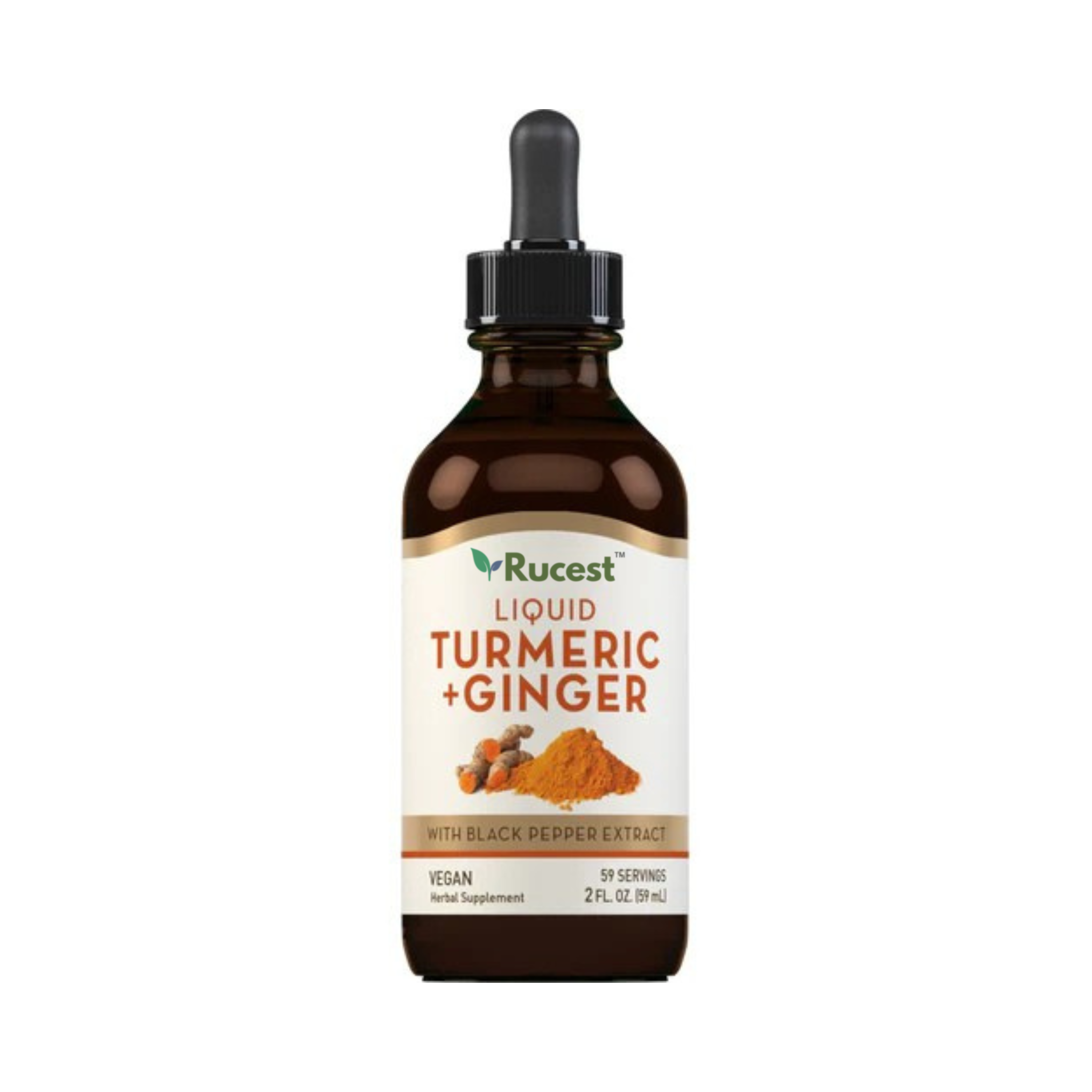 Rucest™Liquid Turmeric Plus Ginger, 2 fl oz (59 mL) Dropper Bottle