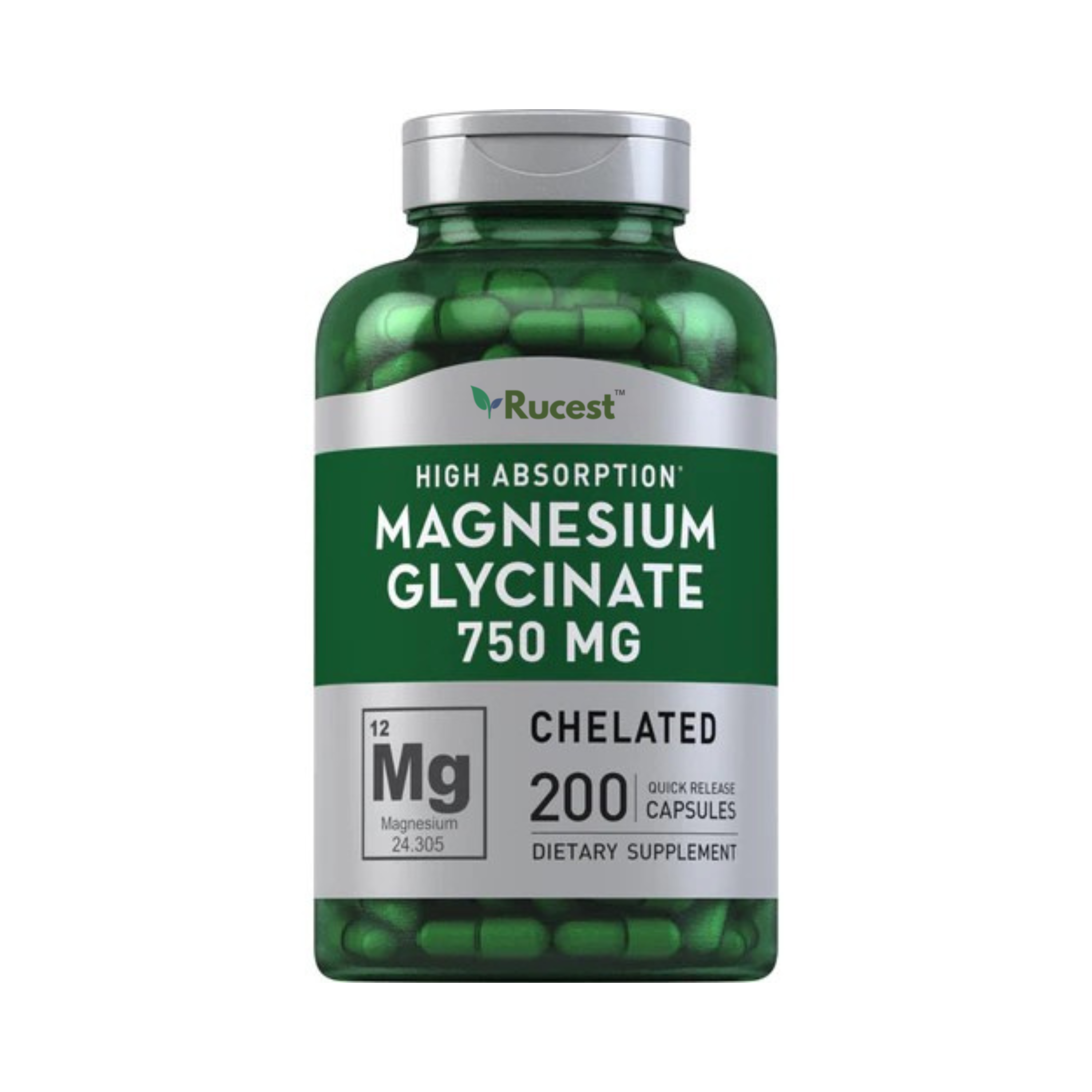 Rucest™Magnesium Glycinate, 750 mg, 200 Quick Release Capsules