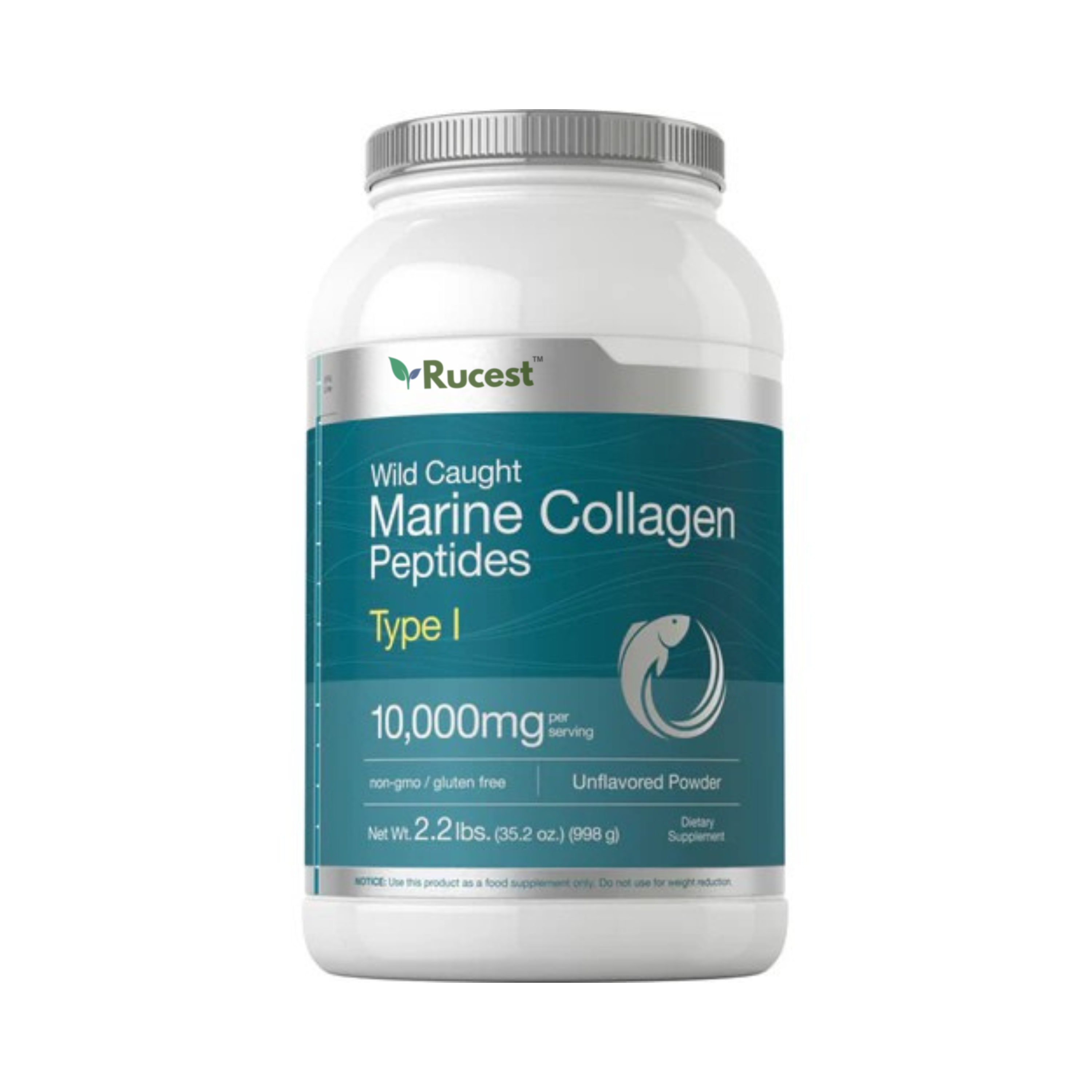 Rucest™Marine Collagen Peptides Powder (Unflavored), 10000 mg (per serving), 2.2 lbs (998 g) Bottle