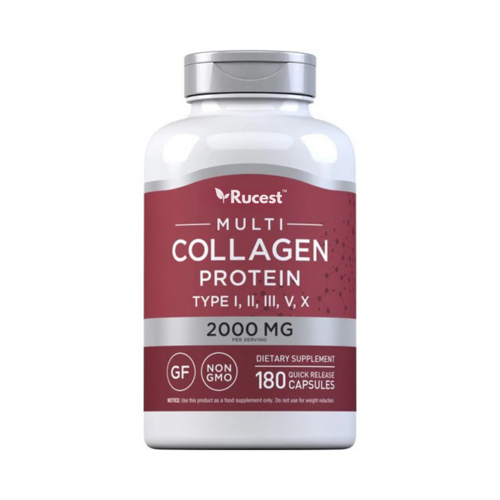 Rucest™Multi Collagen Protein (Types I, II, III, V, X), 2000 mg (per serving), 180 Quick Release Capsules