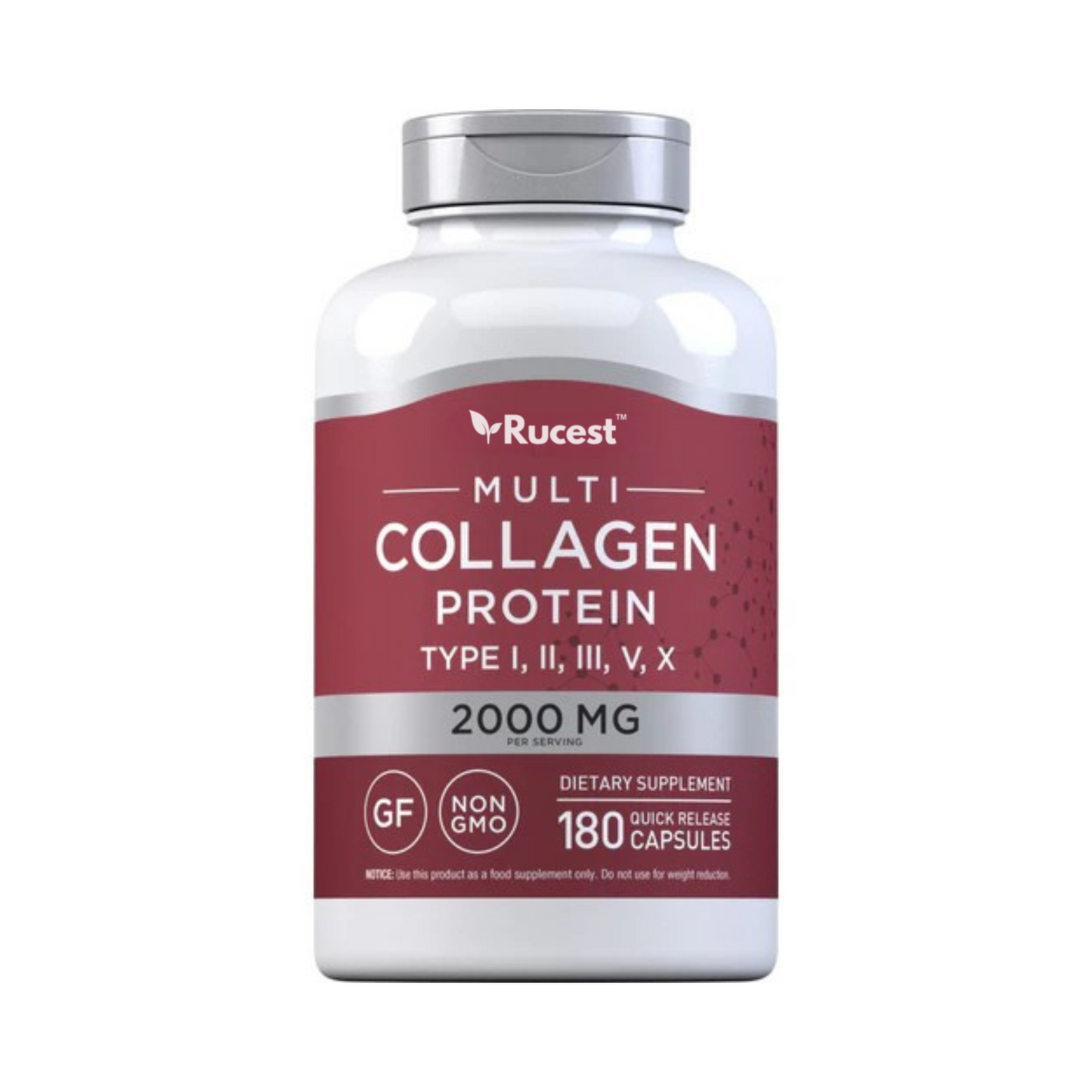 Multi Collagen Protein (Types I, II, III, V, X), 2000 mg (per serving), 180 Quick Release Capsules