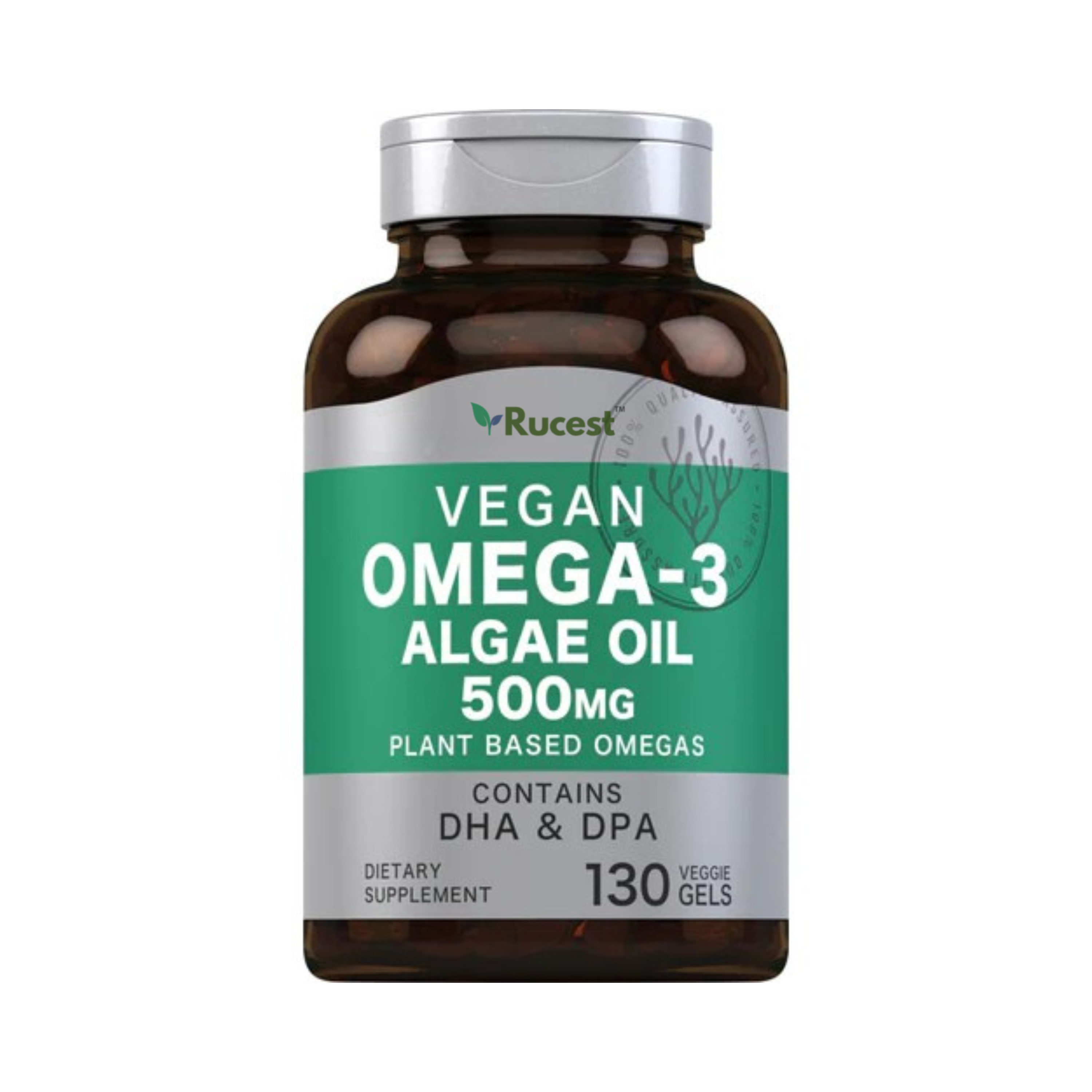 Rucest™Omega-3 Algae Oil Vegan, 500 mg, 130 Veggie Gels