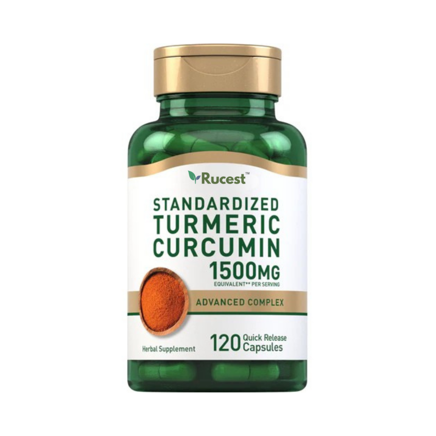 Turmeric Curcumin Standardized Advanced Complex, 1500 mg (per serving), 120 Quick Release Capsules