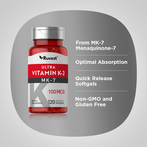 Ultra K-2 with MK-7, 100 mcg, 120 Quick Release Softgels