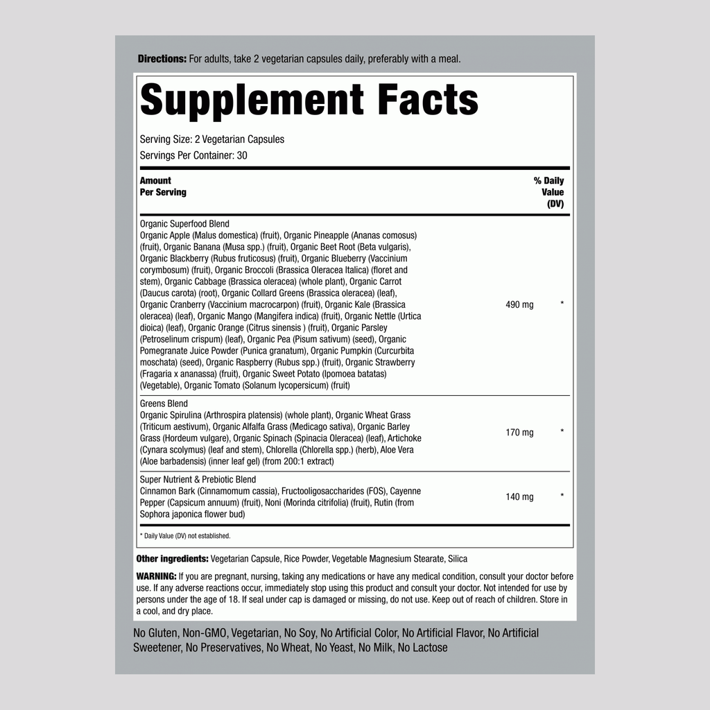 Rucest™Super Fruits and Veggies, 60 Vegetarian Capsules