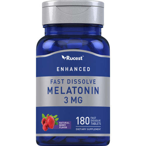Rucest™Melatonin (Natural Berry), 3 mg, 180 Fast Dissolve Tablets