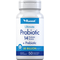 Rucest™Probiotic 14 Strains 50 Billion Organisms (per serving) plus Prebiotic, 50 Vegetarian Capsules