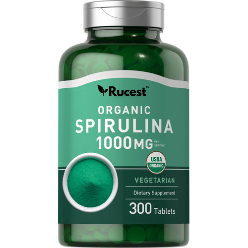 Rucest™Spirulina (Organic), 1000 mg (per serving), 300 Vegetarian Tablets