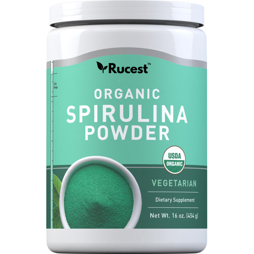 Spirulina Powder (Organic), 16 oz (454 g) Bottle
